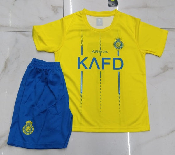 Cristiano Ronaldo Al Nassr Fc Home jersey kit for kids 23/24