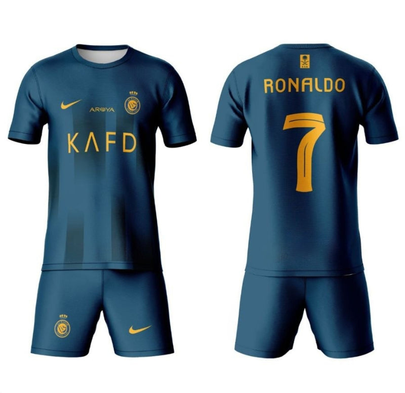 Cristiano Ronaldo Al Nassr away jersey & short set for kids/youth 2023/24
